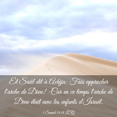 Picture 03 - 1 Samuel 14:18 LSG - Et Saül dit à Achija: Fais approcher l'arche de - Bible Verse Picture