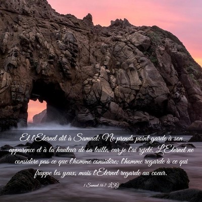 Picture 03 - 1 Samuel 16:7 LSG - Et l'Eternel dit à Samuel: Ne prends point garde - Bible Verse Picture