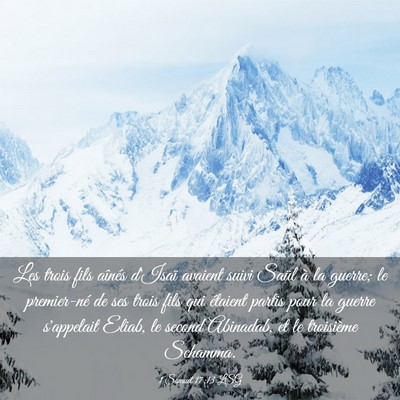 Picture 03 - 1 Samuel 17:13 LSG - Les trois fils aînés d'Isaï avaient suivi - Bible Verse Picture