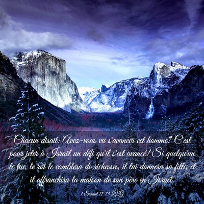 Picture 03 - 1 Samuel 17:25 LSG - Chacun disait: Avez-vous vu s'avancer cet homme? - Bible Verse Picture
