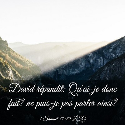 Picture 03 - 1 Samuel 17:29 LSG - David répondit: Qu'ai-je donc fait? ne puis-je - Bible Verse Picture