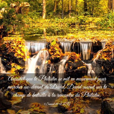 Picture 03 - 1 Samuel 17:48 LSG - Aussitôt que le Philistin se mit en mouvement - Bible Verse Picture
