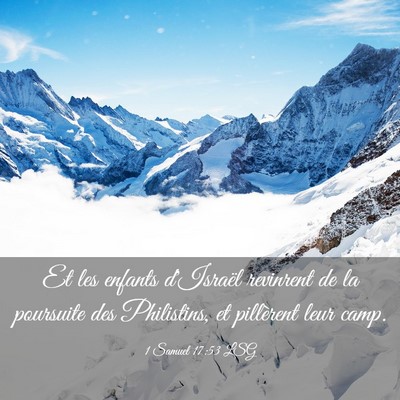 Picture 03 - 1 Samuel 17:53 LSG - Et les enfants d'Israël revinrent de la - Bible Verse Picture