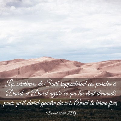 Picture 03 - 1 Samuel 18:26 LSG - Les serviteurs de Saül rapportèrent ces paroles - Bible Verse Picture