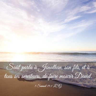 Picture 03 - 1 Samuel 19:1 LSG - Saül parla à Jonathan, son fils, et à tous ses - Bible Verse Picture