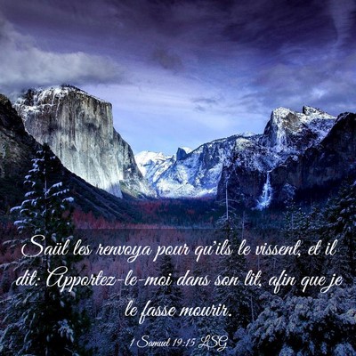 Picture 03 - 1 Samuel 19:15 LSG - Saül les renvoya pour qu'ils le vissent, et il - Bible Verse Picture