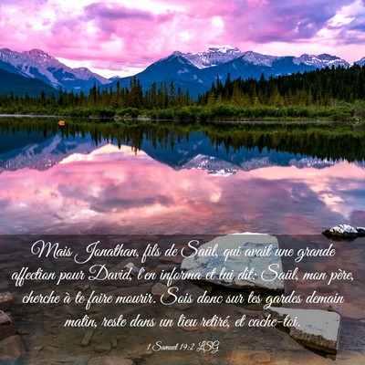 Picture 03 - 1 Samuel 19:2 LSG - Mais Jonathan, fils de Saül, qui avait une - Bible Verse Picture