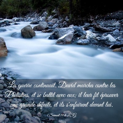 Picture 03 - 1 Samuel 19:8 LSG - La guerre continuait. David marcha contre les - Bible Verse Picture