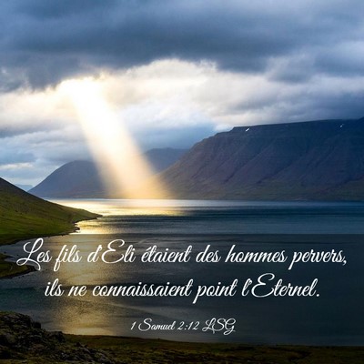 Picture 03 - 1 Samuel 2:12 LSG - Les fils d'Eli étaient des hommes pervers, ils - Bible Verse Picture