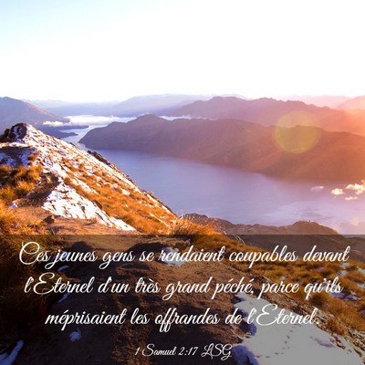 Picture 03 - 1 Samuel 2:17 LSG - Ces jeunes gens se rendaient coupables devant - Bible Verse Picture