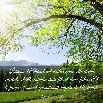 Picture 03 - 1 Samuel 2:21 LSG - Lorsque l'Eternel eut visité Anne, elle devint - Bible Verse Picture