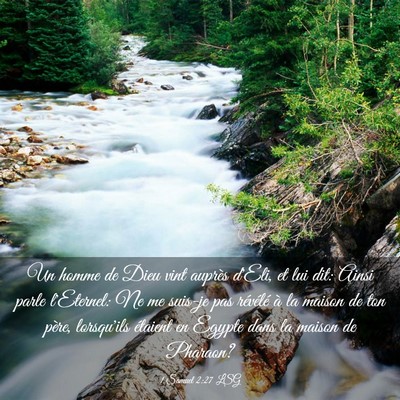 Picture 03 - 1 Samuel 2:27 LSG - Un homme de Dieu vint auprès d'Eli, et lui dit: - Bible Verse Picture