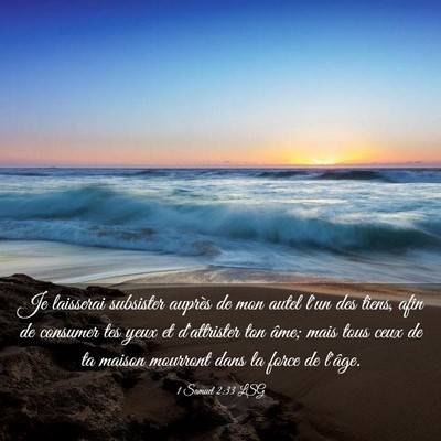 Picture 03 - 1 Samuel 2:33 LSG - Je laisserai subsister auprès de mon autel l'un - Bible Verse Picture