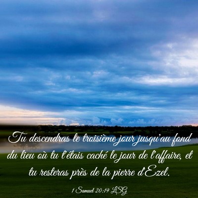 Picture 03 - 1 Samuel 20:19 LSG - Tu descendras le troisième jour jusqu'au fond du - Bible Verse Picture