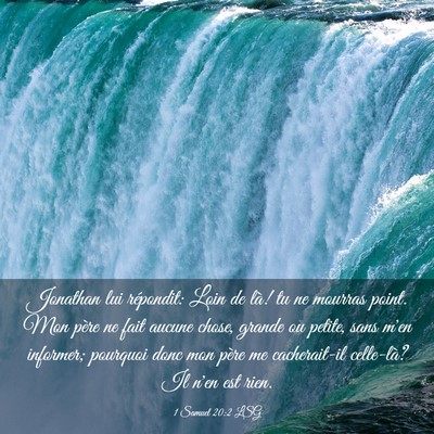 Picture 03 - 1 Samuel 20:2 LSG - Jonathan lui répondit: Loin de là! tu ne - Bible Verse Picture