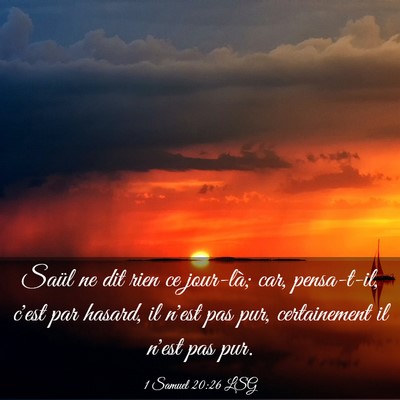 Picture 03 - 1 Samuel 20:26 LSG - Saül ne dit rien ce jour-là; car, pensa-t-il, - Bible Verse Picture