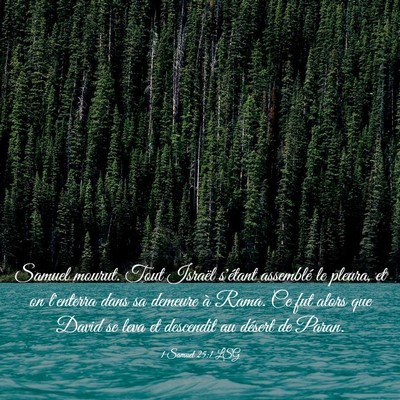 Picture 03 - 1 Samuel 25:1 LSG - Samuel mourut. Tout Israël s'étant assemblé le - Bible Verse Picture