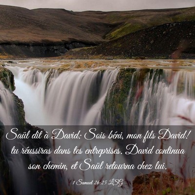 Picture 03 - 1 Samuel 26:25 LSG - Saül dit à David: Sois béni, mon fils David! - Bible Verse Picture