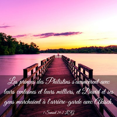 Picture 03 - 1 Samuel 29:2 LSG - Les princes des Philistins s'avancèrent avec - Bible Verse Picture