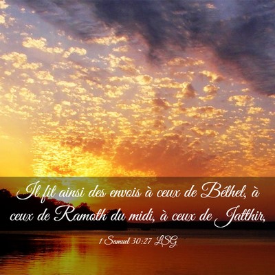 Picture 03 - 1 Samuel 30:27 LSG - Il fit ainsi des envois à ceux de Béthel, à - Bible Verse Picture