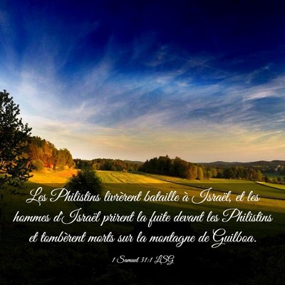 Picture 03 - 1 Samuel 31:1 LSG - Les Philistins livrèrent bataille à Israël, et - Bible Verse Picture