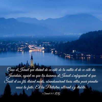 Picture 03 - 1 Samuel 31:7 LSG - Ceux d'Israël qui étaient de ce côté de la - Bible Verse Picture