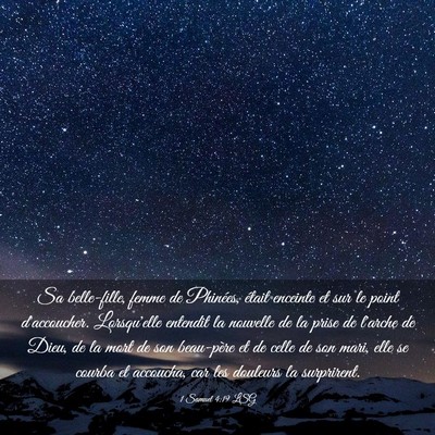 Picture 03 - 1 Samuel 4:19 LSG - Sa belle-fille, femme de Phinées, était - Bible Verse Picture