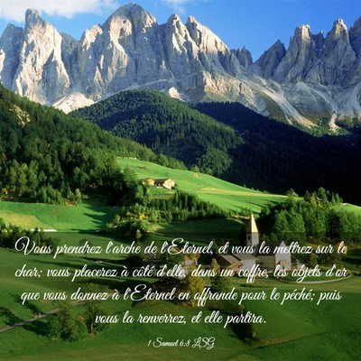 Picture 03 - 1 Samuel 6:8 LSG - Vous prendrez l'arche de l'Eternel, et vous la - Bible Verse Picture
