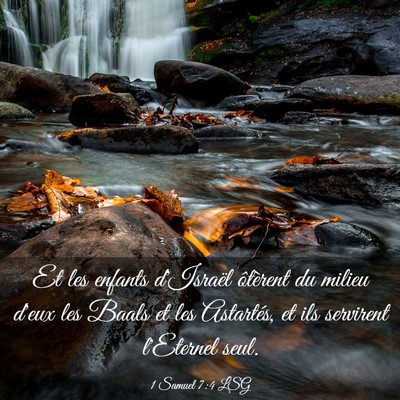 Picture 03 - 1 Samuel 7:4 LSG - Et les enfants d'Israël ôtèrent du milieu - Bible Verse Picture