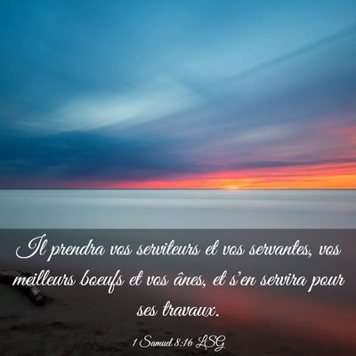 Picture 03 - 1 Samuel 8:16 LSG - Il prendra vos serviteurs et vos servantes, vos - Bible Verse Picture