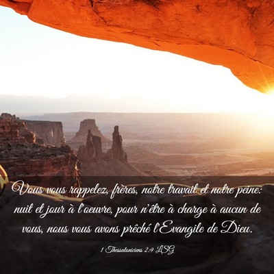 Picture 03 - 1 Thessaloniciens 2:9 LSG - Vous vous rappelez, frères, notre travail et - Bible Verse Picture
