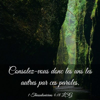 Picture 03 - 1 Thessaloniciens 4:18 LSG - Consolez-vous donc les uns les autres par ces - Bible Verse Picture