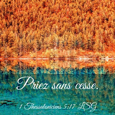 Picture 03 - 1 Thessaloniciens 5:17 LSG - Priez sans - Bible Verse Picture