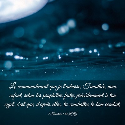 Picture 03 - 1 Timothée 1:18 LSG - Le commandement que je t'adresse, Timothée, mon - Bible Verse Picture