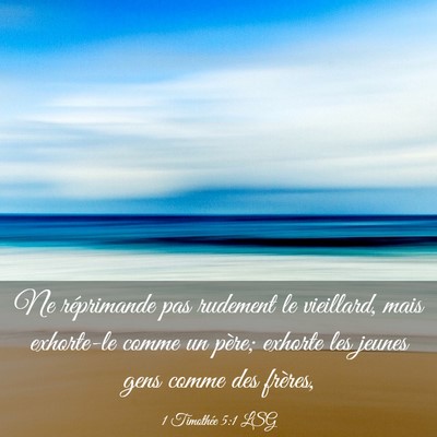 Picture 03 - 1 Timothée 5:1 LSG - Ne réprimande pas rudement le vieillard, mais - Bible Verse Picture