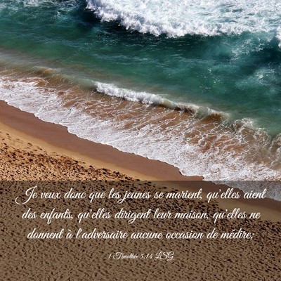 Picture 03 - 1 Timothée 5:14 LSG - Je veux donc que les jeunes se marient, qu'elles - Bible Verse Picture