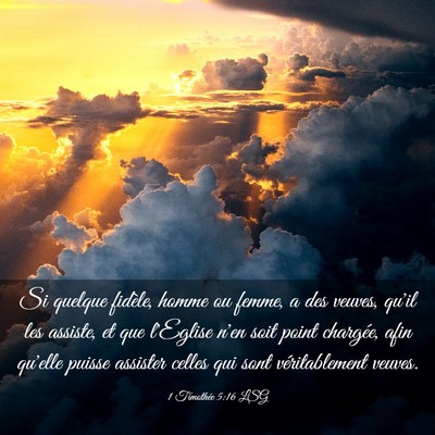 Picture 03 - 1 Timothée 5:16 LSG - Si quelque fidèle, homme ou femme, a des veuves, - Bible Verse Picture