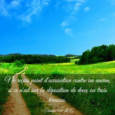 Picture 03 - 1 Timothée 5:19 LSG - Ne reçois point d'accusation contre un ancien, - Bible Verse Picture