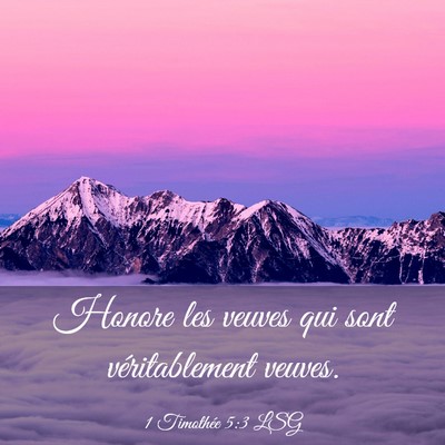 Picture 03 - 1 Timothée 5:3 LSG - Honore les veuves qui sont véritablement - Bible Verse Picture