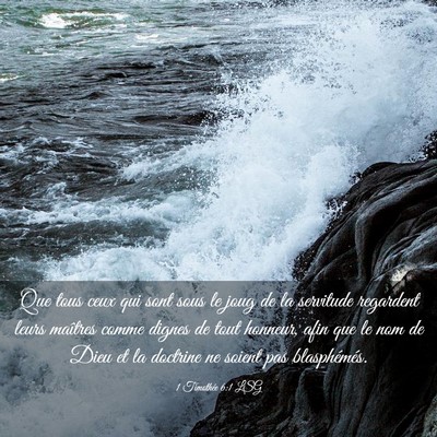 Picture 03 - 1 Timothée 6:1 LSG - Que tous ceux qui sont sous le joug de la - Bible Verse Picture