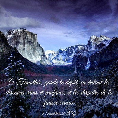 Picture 03 - 1 Timothée 6:20 LSG - O Timothée, garde le dépôt, en évitant les - Bible Verse Picture