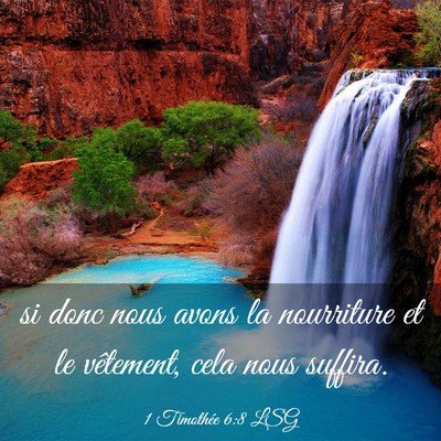 Picture 03 - 1 Timothée 6:8 LSG - si donc nous avons la nourriture et le vêtement, - Bible Verse Picture