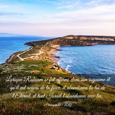 Picture 03 - 2 Chroniques 12:1 LSG - Lorsque Roboam se fut affermi dans son royaume et - Bible Verse Picture