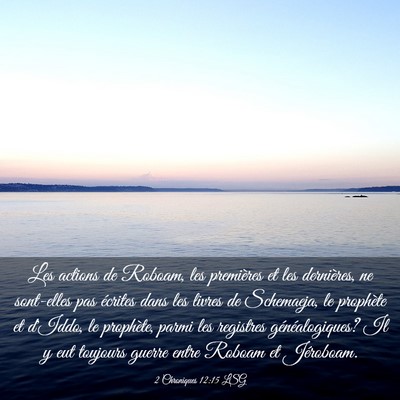 Picture 03 - 2 Chroniques 12:15 LSG - Les actions de Roboam, les premières et les - Bible Verse Picture