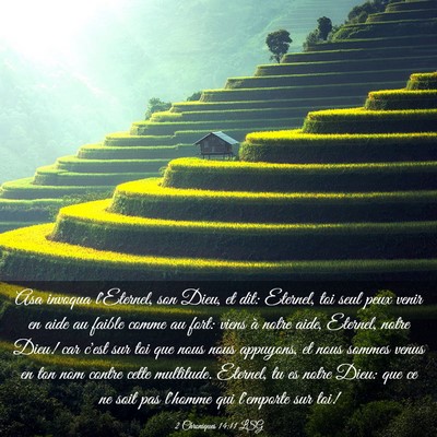 Picture 03 - 2 Chroniques 14:11 LSG - Asa invoqua l'Eternel, son Dieu, et dit: Eternel, - Bible Verse Picture