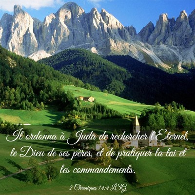 Picture 03 - 2 Chroniques 14:4 LSG - Il ordonna à Juda de rechercher l'Eternel, le - Bible Verse Picture