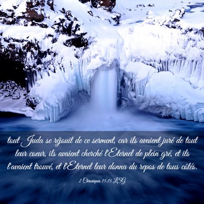 Picture 03 - 2 Chroniques 15:15 LSG - tout Juda se réjouit de ce serment, car ils - Bible Verse Picture