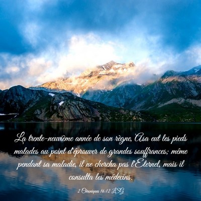 Picture 03 - 2 Chroniques 16:12 LSG - La trente-neuvième année de son règne, Asa eut - Bible Verse Picture