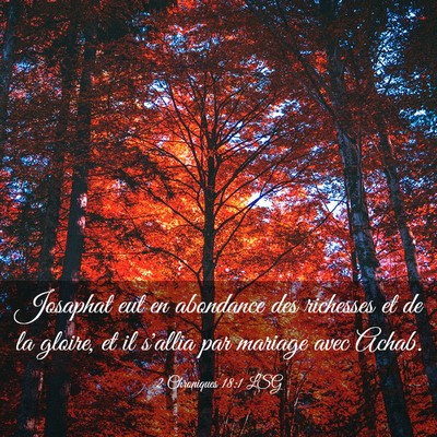 Picture 03 - 2 Chroniques 18:1 LSG - Josaphat eut en abondance des richesses et de la - Bible Verse Picture