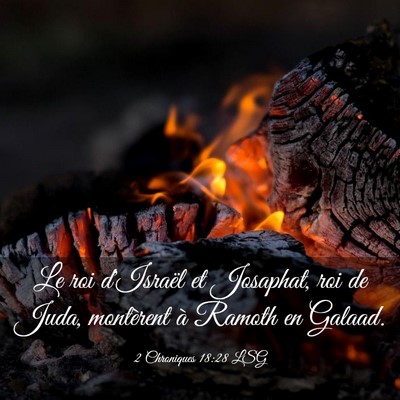 Picture 03 - 2 Chroniques 18:28 LSG - Le roi d'Israël et Josaphat, roi de Juda, - Bible Verse Picture